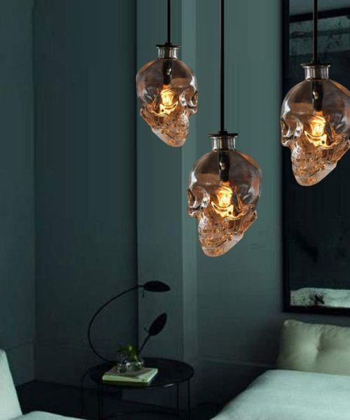 Hangeleuchte Glas Totenkopf